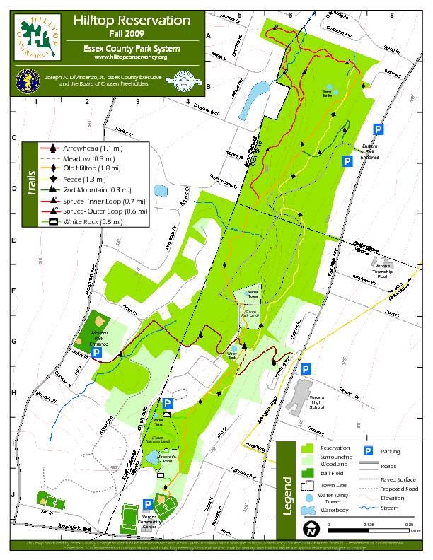 The area under development is in the bottom left of this map of the Hilltop trails.