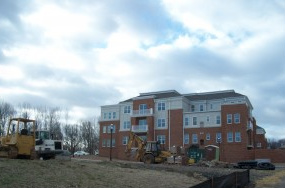 The first of two Hilltop buildings that will contain luxury apartments has just been completed. 