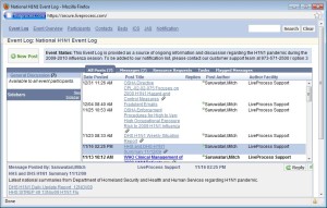 The LiveProcess event log