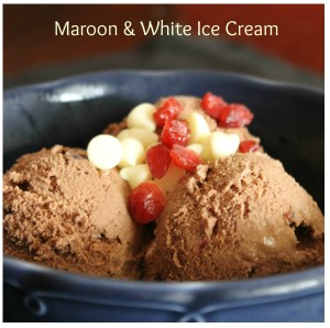 Maroon and White Ice Cream