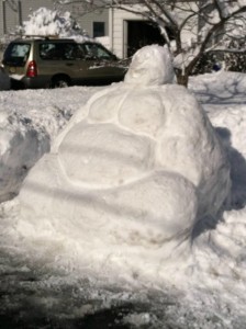 Melanie Balestro Franco made this snow buddha during February's storm.