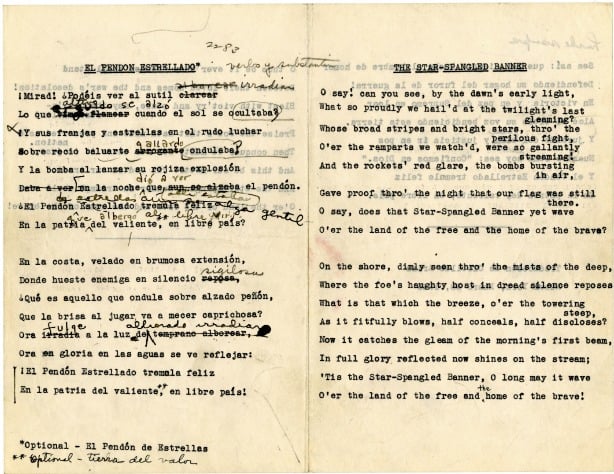 Arias Original Star-Spangled Banner Manuscript