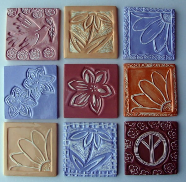 Ceramic tiles made by VHS arts students