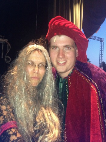 Marsha Shreier as The Witch and Kevin Ohlweiler as The Steward in NJAI's production of "Into The Woods"