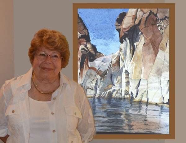 “Craggy Shore at Lake Powell" is a watercolor painting by Verona artist and teacher Ann C. Taylor, who will offer Tuesday afternoon watercolor painting classes at the Art@1275 Studio and Gallery, this fall.