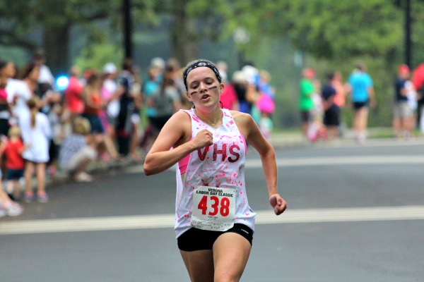 Verona's Melanie Egan was the top female runner.