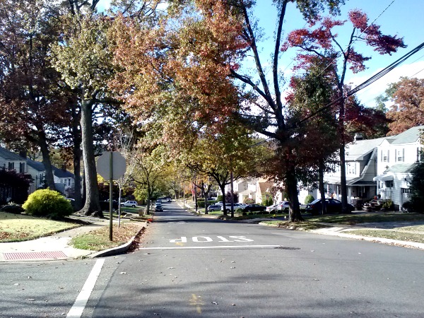 Looking west on Linden Avenue from Wildwood Terrace.