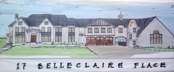 The architect's rendering of the new home planned for 17 Belleclaire Place.
