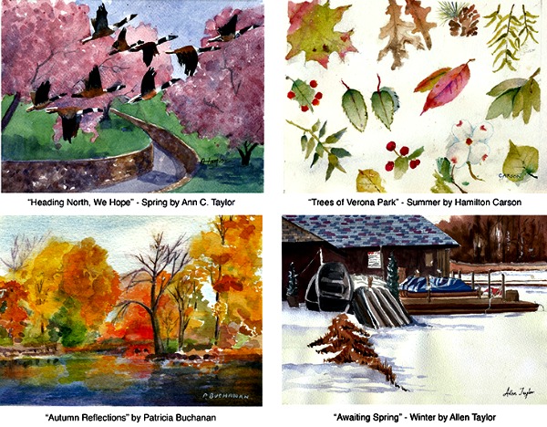 The VPC is again offering its popular note cards depicting new scenes of Verona Park by four Verona artists: “Heading North, We Hope” by Ann C. Taylor, “Trees of Verona Park” by Hamilton Carson, “Fall Reflections” by Patricia Buchannan and “Awaiting Spring” by Allen Taylor. Available at Terry’s Drugs and Main Street Cottage, in Verona, and Minuteman Press in Caldwell.