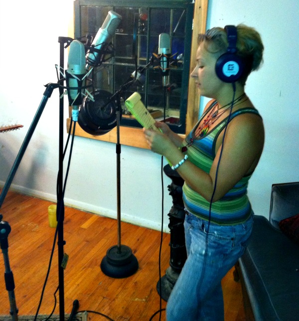 RU laying down the vocals.