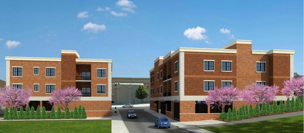 How the new De Mattheis apartment buildings will look from Verona Place. The Richfield Regency can be seen across the street.