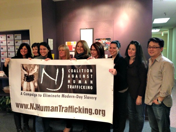 Verona resident Liz Santeramo (3rd from right) with members of the NJ Coalition against Human Trafficking.
