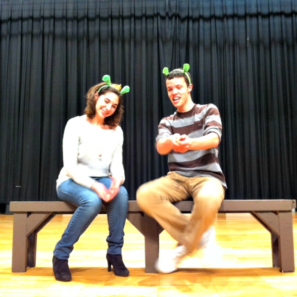 Jillian Lanese as Fiona and Austin Williams as Shrek.