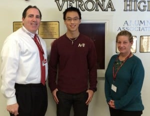 Dan Li (center) was accepted to a Brown University program that combines an undergraduate degree and med school into a single eight-year package