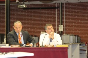 Superintendent Steve Forte and BOE Presiden John Quattrocchi at a Board meeting earlier this year.