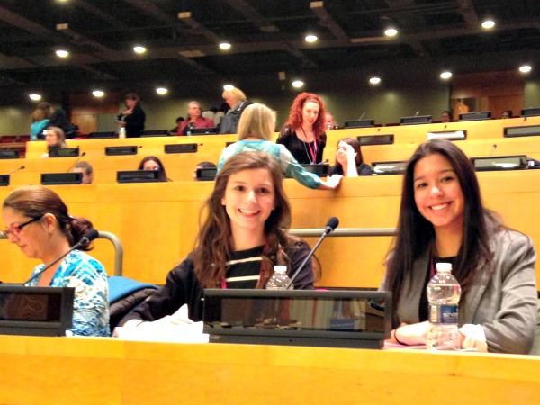 Kiera Murphy and Gabrielle Ayala at the United Nations