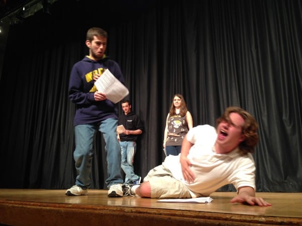 "The Least Offensive Play in the Whole Darn World" is directed by Frances Metzger and Ella Yarmo-Gray, and features Paul Salierno ( on the stage) Corey Horowitz, Ryan Lavoie and Katie Kast. 