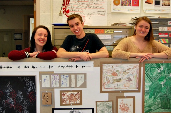 Kelsey Mitchell, Andrew Capuano and Jessica Parsons will all be attending art schools in the fall.