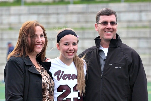 Lauren Ednie with her parents, Lisa and John Ednie.