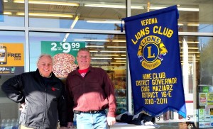 Lions Club members sold tickets all over Verona in November and December.