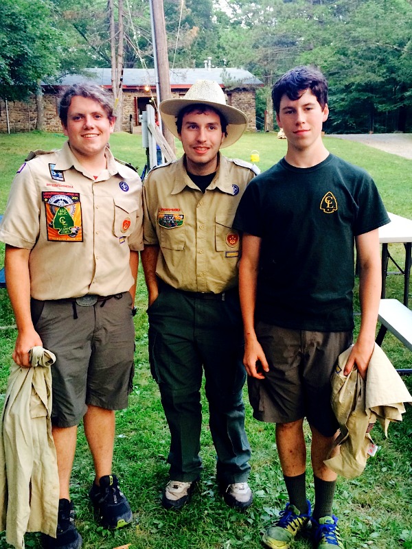 Seamus Elliott (left), with fellow Scouts Jeff Szybist and Eric Stoloff.