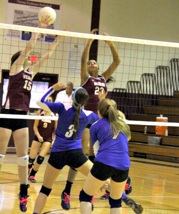 Volleyball won its opener before falling in round two.