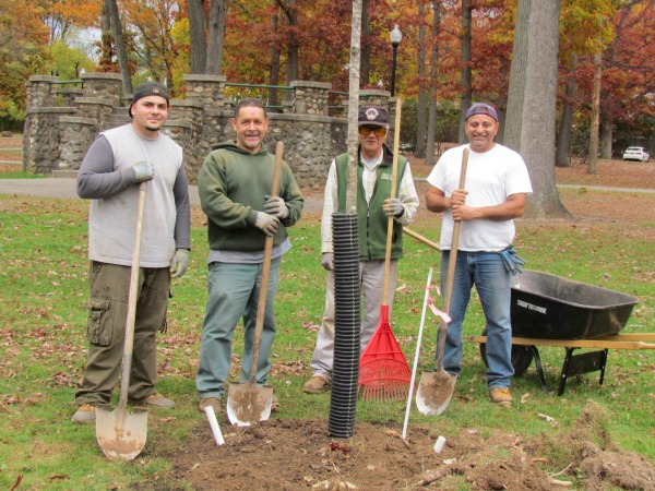 The Cedar Grove Garden Center planting crew.