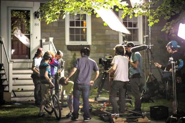 Evan Yee (blue shirt) filming an earlier movie "Catch".