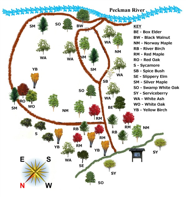 A map of the plantings along the trail.