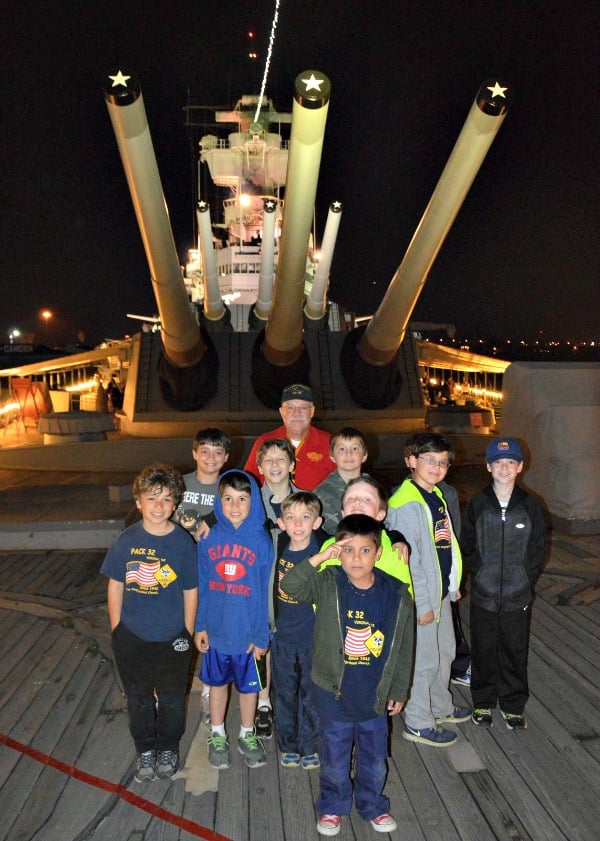 Verona Pack 32 Scouts aboard the Battleship New Jersey.