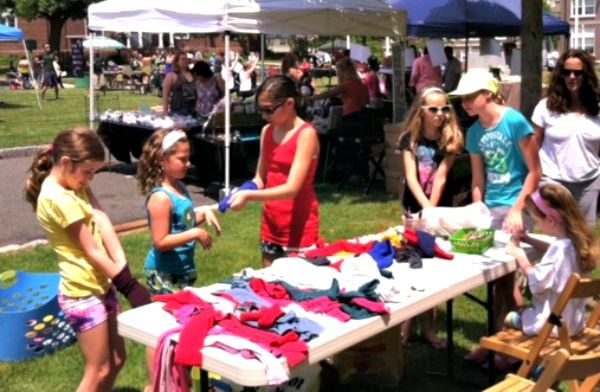At Verona's Green Fair, the Girl Scouts demonstrated how to make pet toys from recycled materials.