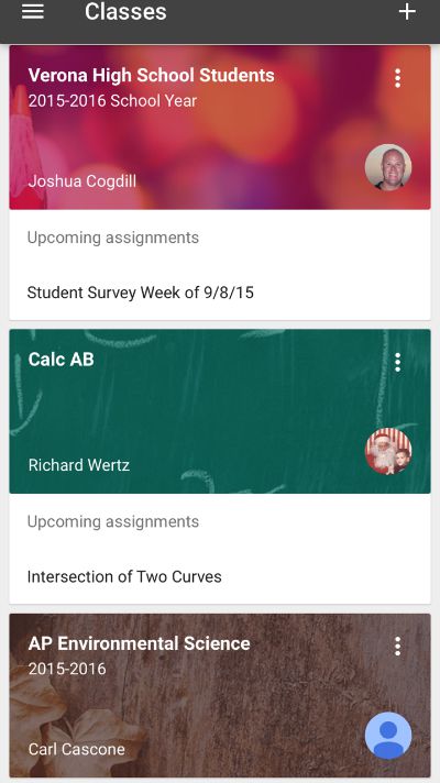 Google's education apps make it possible for VHS students to see their class assignments on their smartphones.
