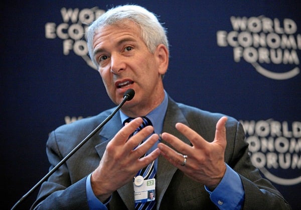 VHS alumni Fred Krupp, seen here at the World Economic Forum in 2012, leads the environmental advocacy group Environmental Defense Fund.