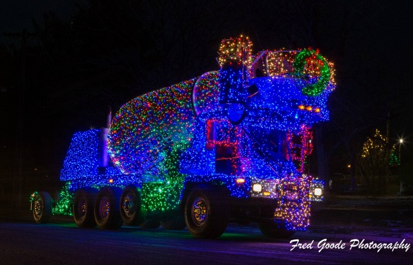 Our photographer Fred Goode tracked down one of the bigger mysteries of Christmas: Those decorated cement trucks.